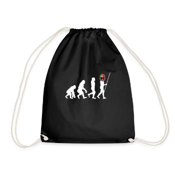 Portugal Flag Skull Patriotic Portuguese Roots DNA - Drawstring Bag - black - Front
