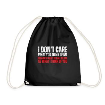 LGBTQ - I don't care what you think about me - Drawstring Bag - black - Front