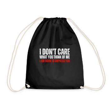 LGBTQ - I don't care what you think about me - Drawstring Bag - black - Front