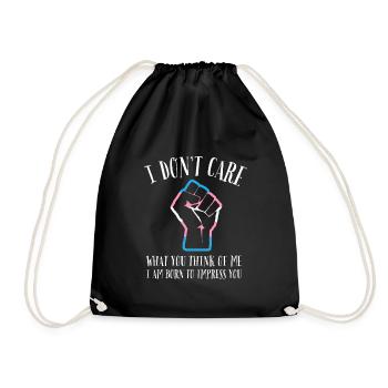 LGBTQ - I don't care what you think about me - Drawstring Bag - black - Front