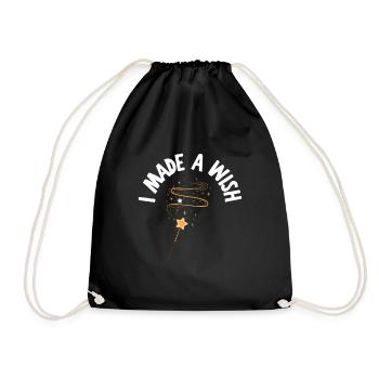 I made a wish mommy and me - Drawstring Bag - black - Front