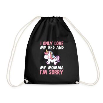 Je n’aime que mon lit et ma maman je suis désolé - Sac de sport léger - noir - Devant