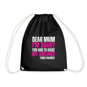 Chère maman, je suis désolé que tu aies dû élever mes frères et sœurs - Sac de sport léger - noir - Devant
