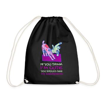 If you think I'm cute, you should see my girlfriend - Drawstring Bag - black - Front