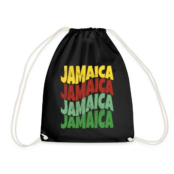 Nice souvenir gift idea from Jamaica - Drawstring Bag - black - Front