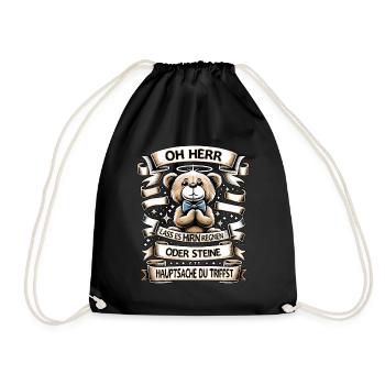 Teddy Bär Mit Lustigem Spruch Hirn Regnen Design - Turnbeutel - Schwarz - Vorne