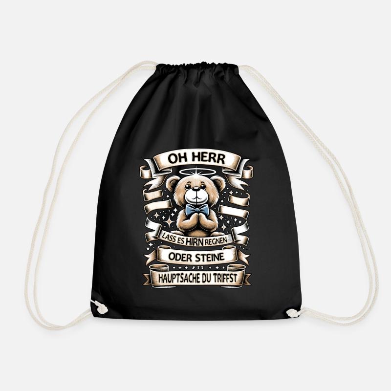 Teddy Bär Mit Lustigem Spruch Hirn Regnen Design - Turnbeutel - Schwarz
