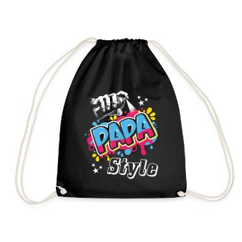 Gift idea graphic design dad style gaffiti - Drawstring Bag - black - Front