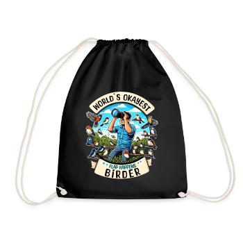 World's Best Okay Birder Birdwatching - Drawstring Bag - black - Front