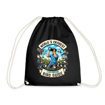 World's Best Okayer Bird Guide Bird Watching - Drawstring Bag - black - Front