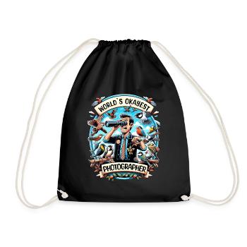 World's Best Okay Photographer Bird Watching - Drawstring Bag - black - Front