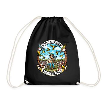 World's Best Okay Photographer Bird Watching - Drawstring Bag - black - Front