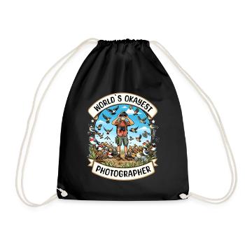 World's Best Okay Photographer Bird Watching - Drawstring Bag - black - Front