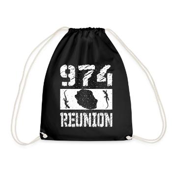 idee cadeau design carte ile de la reunion 974 - Sac de sport léger - noir - Devant