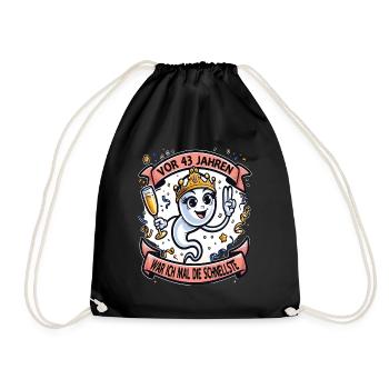 43 Years Ago I Was The Fastest Woman - Drawstring Bag - black - Front