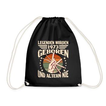 51st birthday Year of construction 1973 Legend 51 years - Drawstring Bag - black - Front