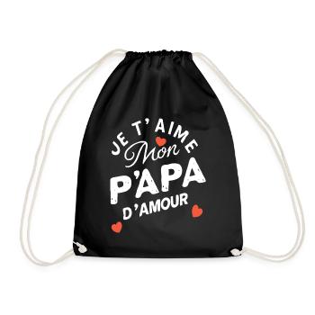 Belle idée cadeau fete des pères anniversaire papa - Sac de sport léger - noir - Devant