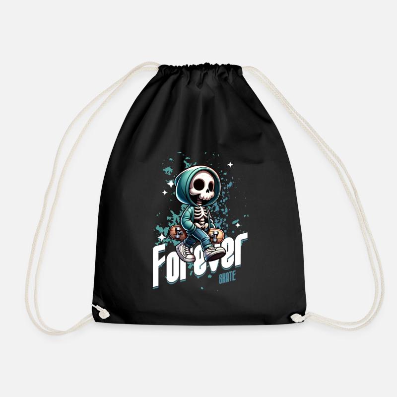 Forever Skate Skateboard - Drawstring Bag - black
