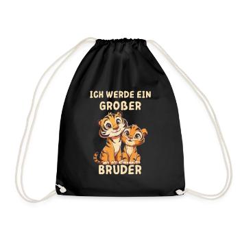 Ich werde ein großer Bruder Tiger - Turnbeutel - Schwarz - Vorne