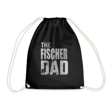 Fischer Dad Vater Familie Geschenkidee - Turnbeutel - Schwarz - Vorne