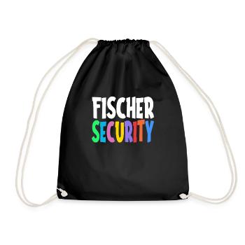 Fischer Security Team Family Gift Idea - Drawstring Bag - black - Front
