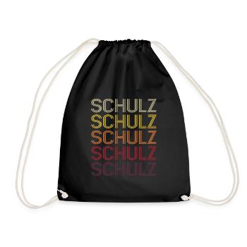 Schulz Family Celebrate Wedding Surname Gift idea - Drawstring Bag - black - Front
