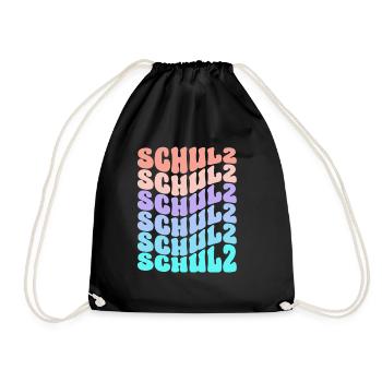Schulz Family Colorful Gradient Statement Member - Drawstring Bag - black - Front