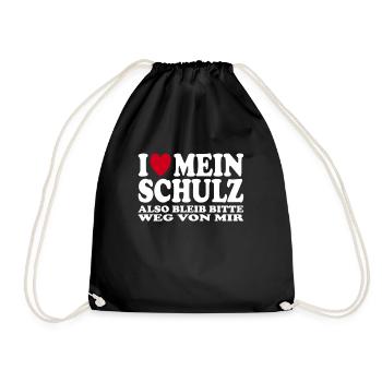I Love My Schulz Saying Gift Idea - Drawstring Bag - black - Front