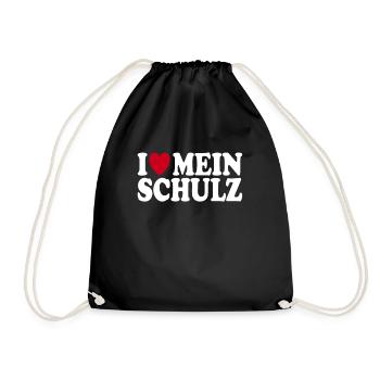I Love Schulz Last Name Family Gift - Drawstring Bag - black - Front