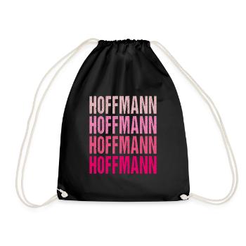 Hoffmann Retro Rosa Nachname Geschenkidee - Turnbeutel - Schwarz - Vorne