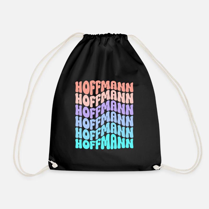 Hoffmann Retro Nachname Familie Geschenk - Turnbeutel - Schwarz