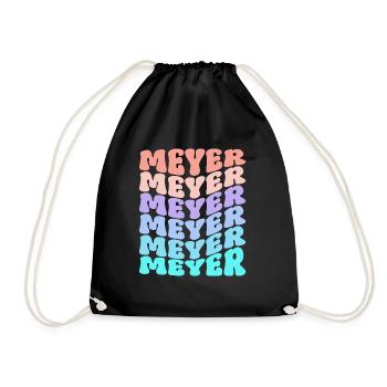 Meyer Retro Familie Nachname Geschenk - Turnbeutel - Schwarz - Vorne