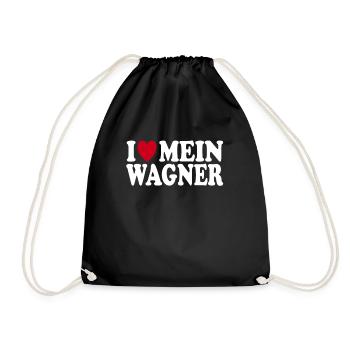 I Love My Wagner Surname Family - Drawstring Bag - black - Front