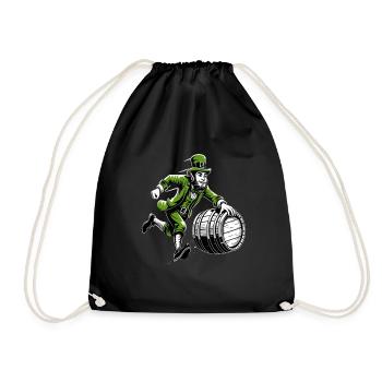 Leprechaun poussant le tonneau (Leprechaun irlandais) - Sac de sport léger - noir - Devant