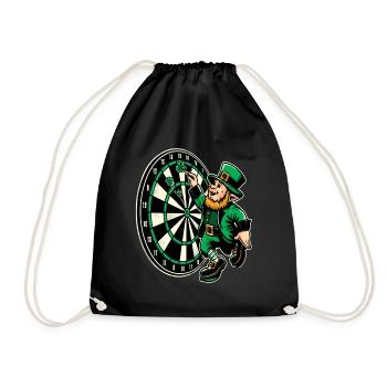 Fléchettes jouant du lutin (lutin irlandais) - Sac de sport léger - noir - Devant