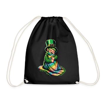 Cozy Leprechaun (Irish Leprechaun) - Drawstring Bag - black - Front