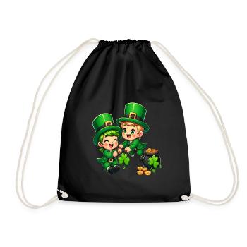Duo de lutins espiègles (lutin irlandais) - Sac de sport léger - noir - Devant