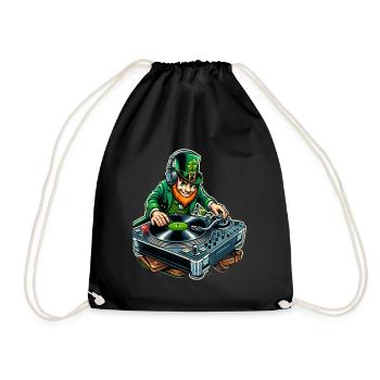 DJ Leprechaun (Leprechaun irlandais) - Sac de sport léger - noir - Devant