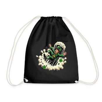 Falling Leprechaun (Irish Leprechaun) - Drawstring Bag - black - Front