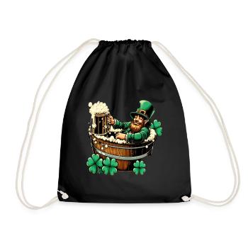 Bathing Leprechaun (Irish Leprechaun) - Drawstring Bag - black - Front