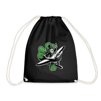 Flying Leprechaun (Irish Leprechaun) - Drawstring Bag - black - Front