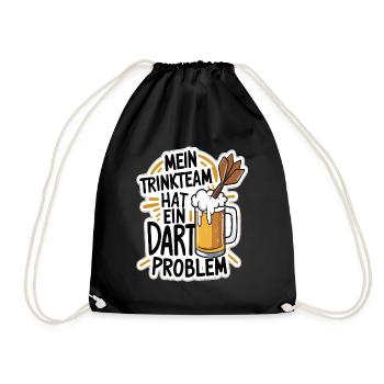 Mein Trinkteam Hat Ein Dart Problem - Turnbeutel - Schwarz - Vorne
