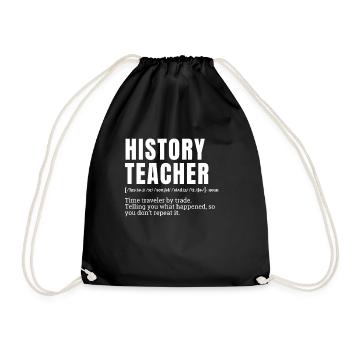 Funny History Teacher Definition Humor - Turnbeutel - Schwarz - Vorne