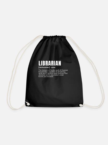 Funny Librarian Definition Humor Occupation - Turnbeutel - Schwarz