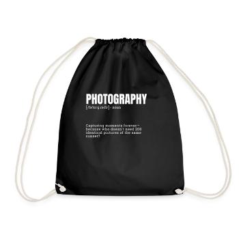 Photography Funny Definition Indoor Hobbies Defini - Drawstring Bag - black - Front