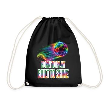 Ballon de Foot - Neon Arc-en-Ciel Football Sport - Sac de sport léger - noir - Devant