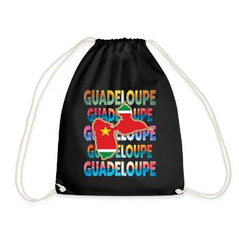Map of Guadeloupe - Keepsake Gift 971 GWADA - Drawstring Bag - black - Front