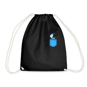 Fischtaschen-Angeln - Turnbeutel - Schwarz - Vorne