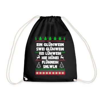 Glühwein - Turnbeutel - Schwarz - Vorne