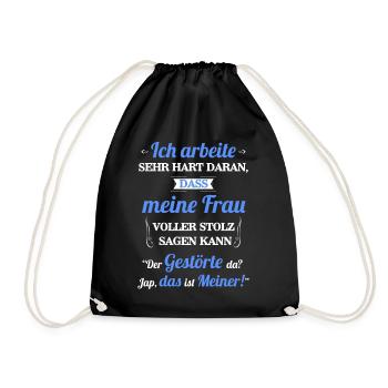 Ich arbeite sehr hart daran - Gestörter - Turnbeutel - Schwarz - Vorne